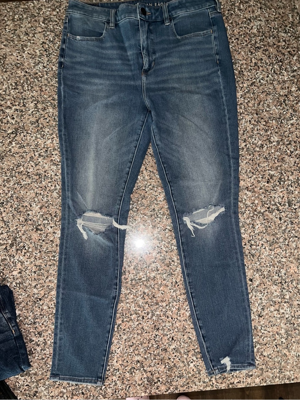 American Eagle Outfitters Blue Distressed “dream jeans” Skinny Jeans size 12